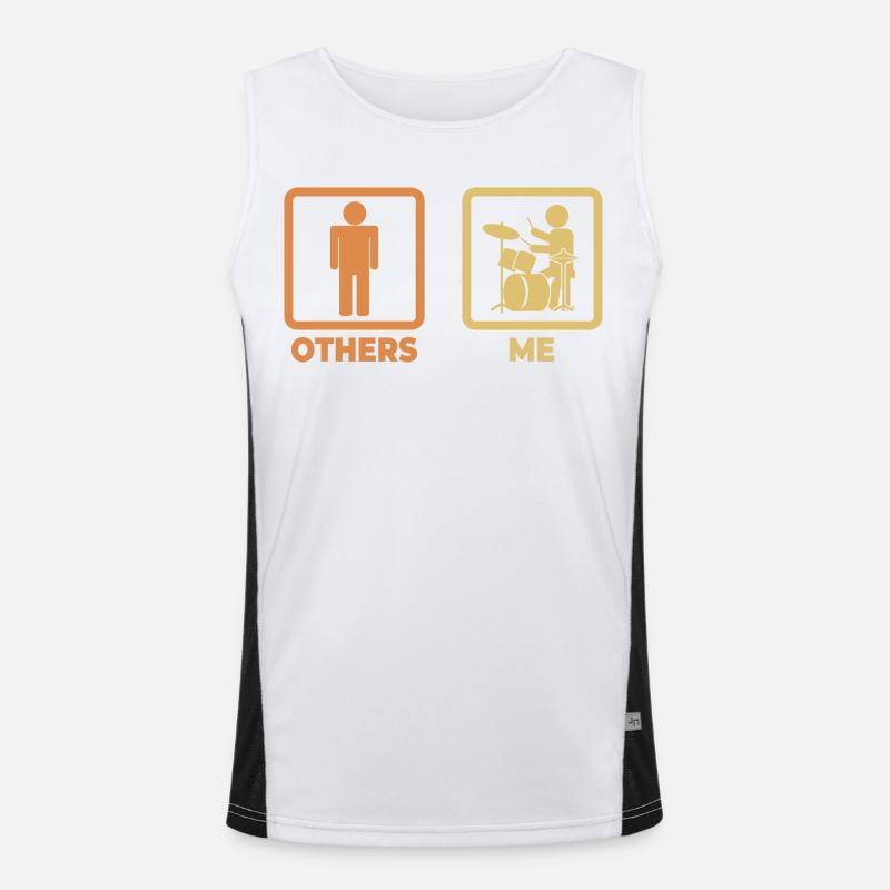 Drummer Strichmännchen Funktionelles Kontrast-Tank Top für Männer 