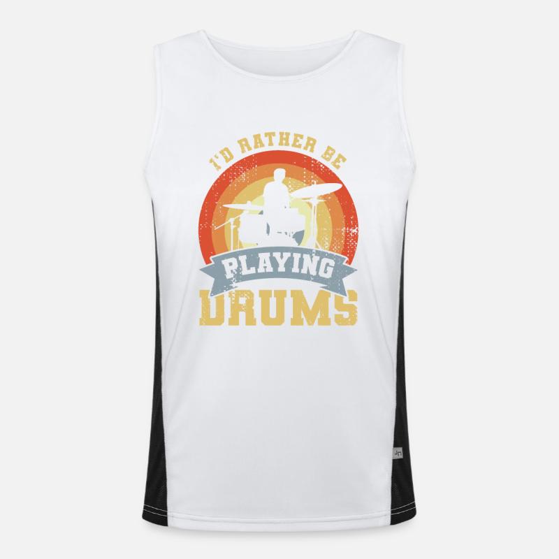Drummer Spruch Funktionelles Kontrast-Tank Top für Männer 