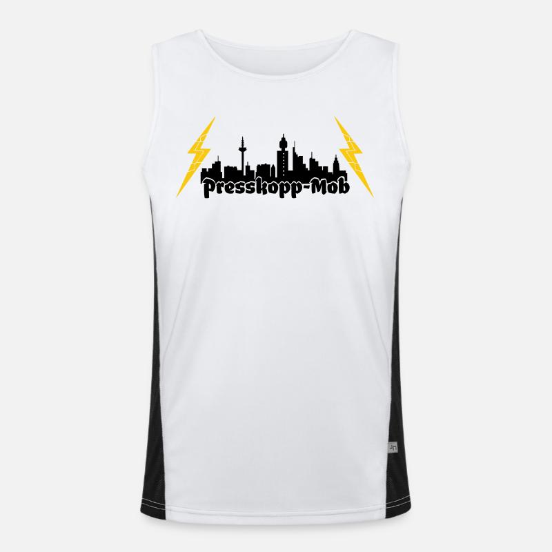 Presskopp Mob - ffm Skyline Funktionelles Kontrast-Tank Top für Männer 