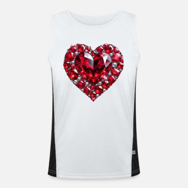 Crystal Love Ruby - Men's Functional Contrast Tank Top  - white/black