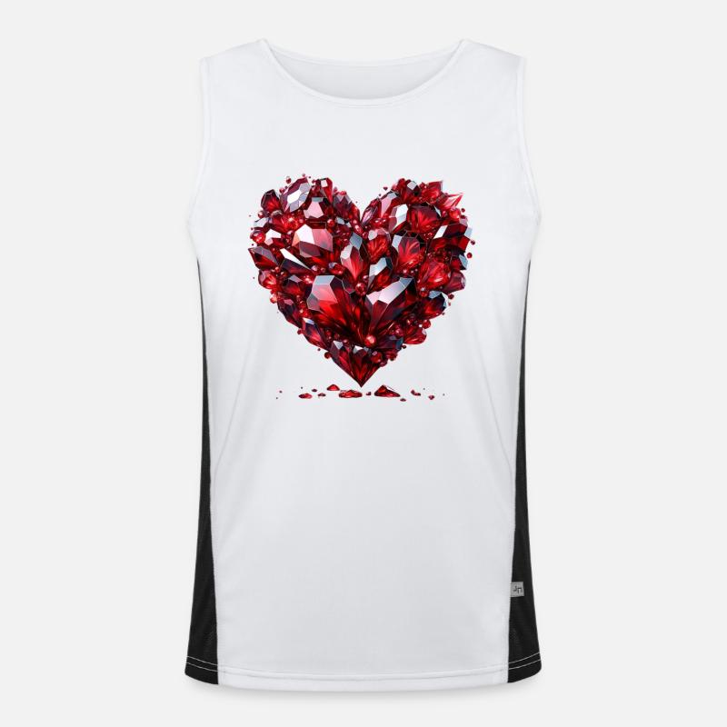 Ruby Love T-Shirt Funktionelles Kontrast-Tank Top für Männer 