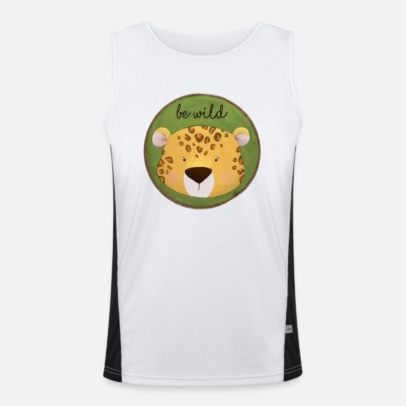 Be Wild – Leopard Design 🐆🌿 Funktionelles Kontrast-Tank Top für Männer 