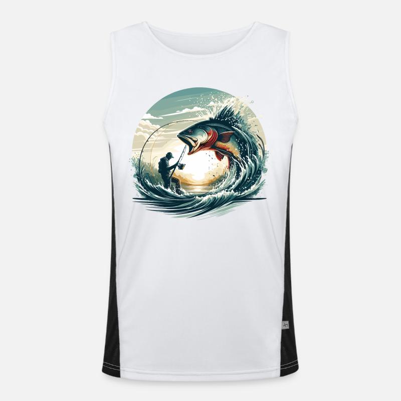 Fishing Angler Dynamics Gift - Men's Functional Contrast Tank Top - white/black
