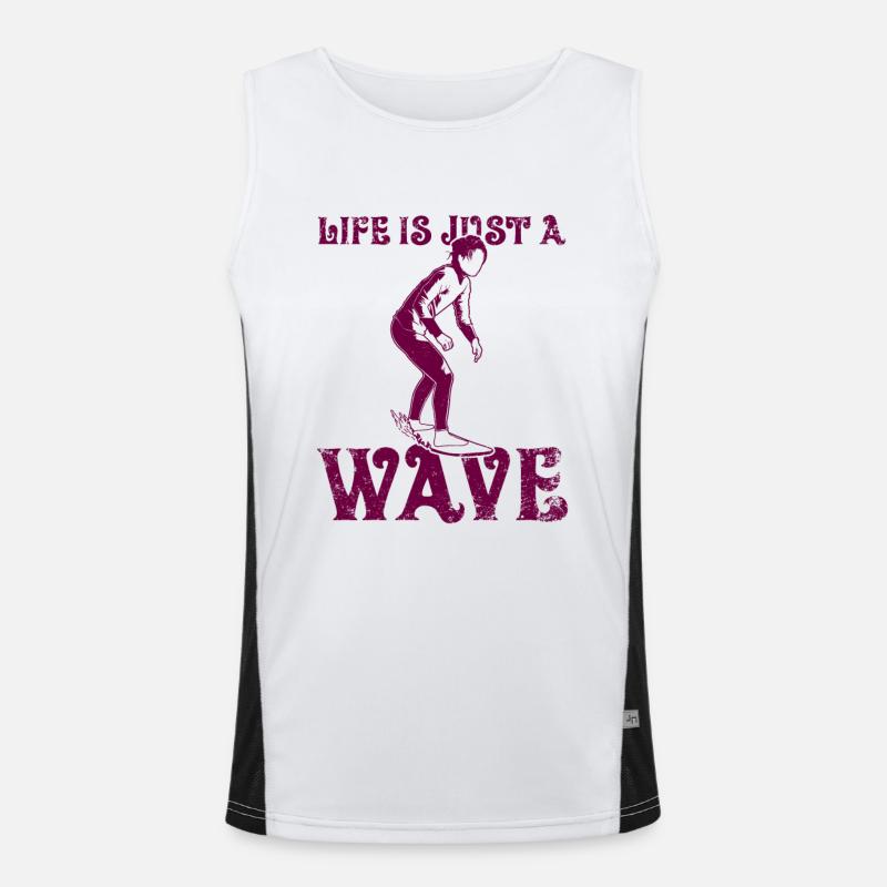 Das Leben ist nur eine Welle Funktionelles Kontrast-Tank Top für Männer 