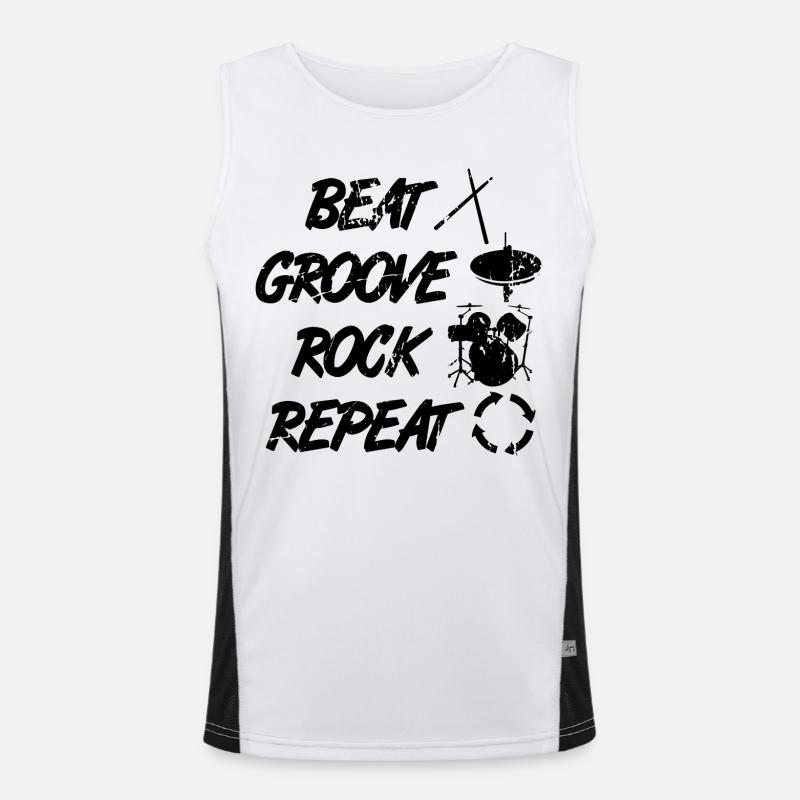 Percussion Techniques - Men's Functional Contrast Tank Top  - white/black