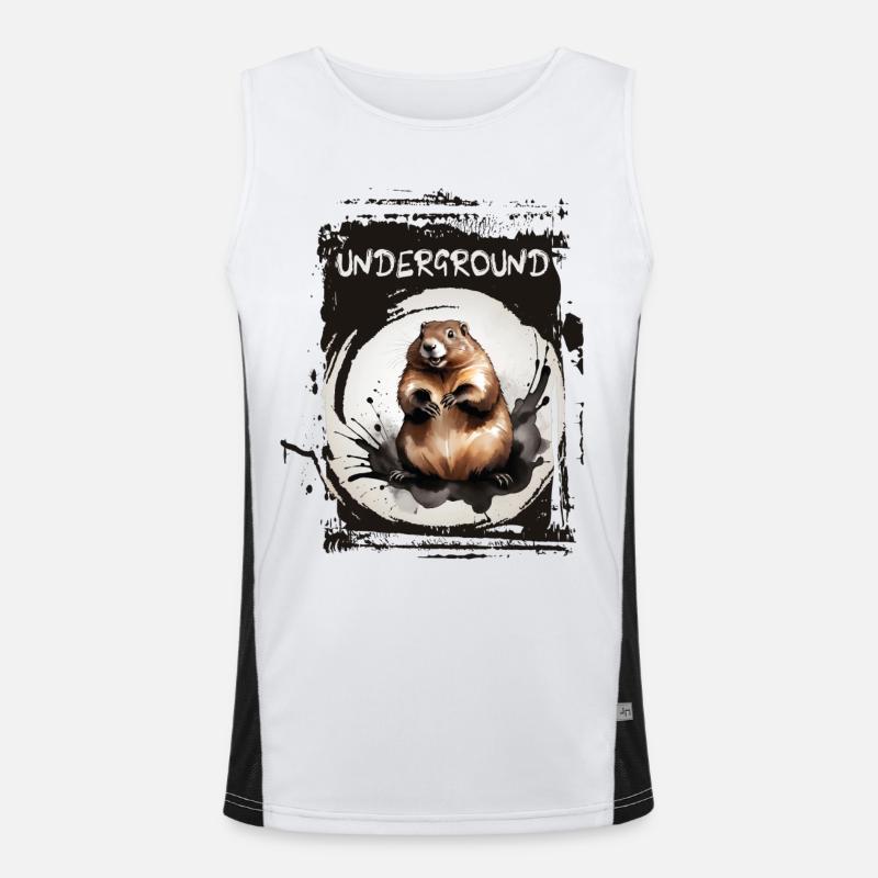 Underground Murmeltier Funktionelles Kontrast-Tank Top für Männer 