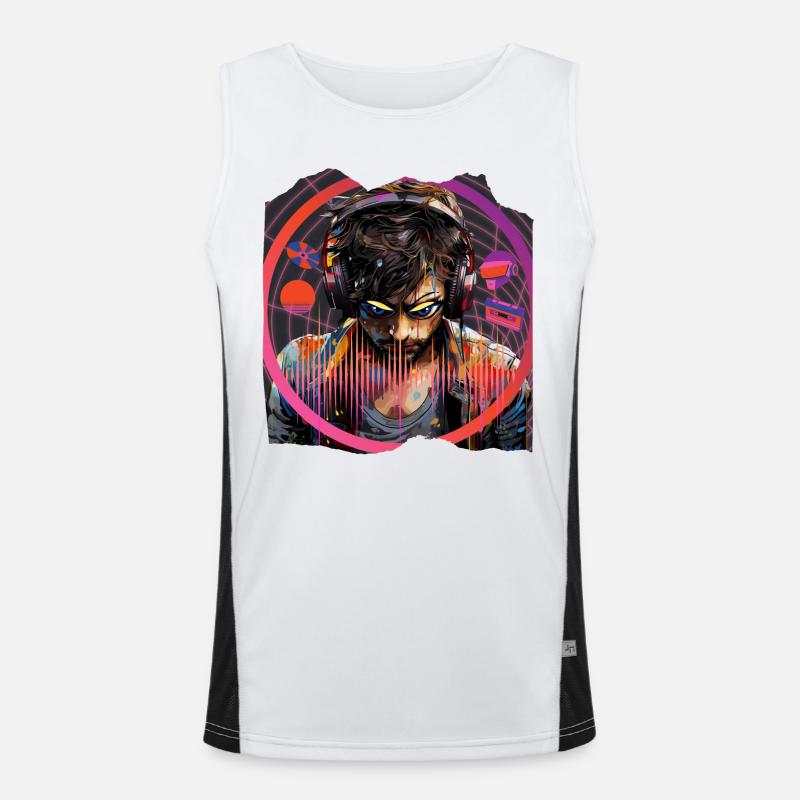 Pop Art Musical Funktionelles Kontrast-Tank Top für Männer 