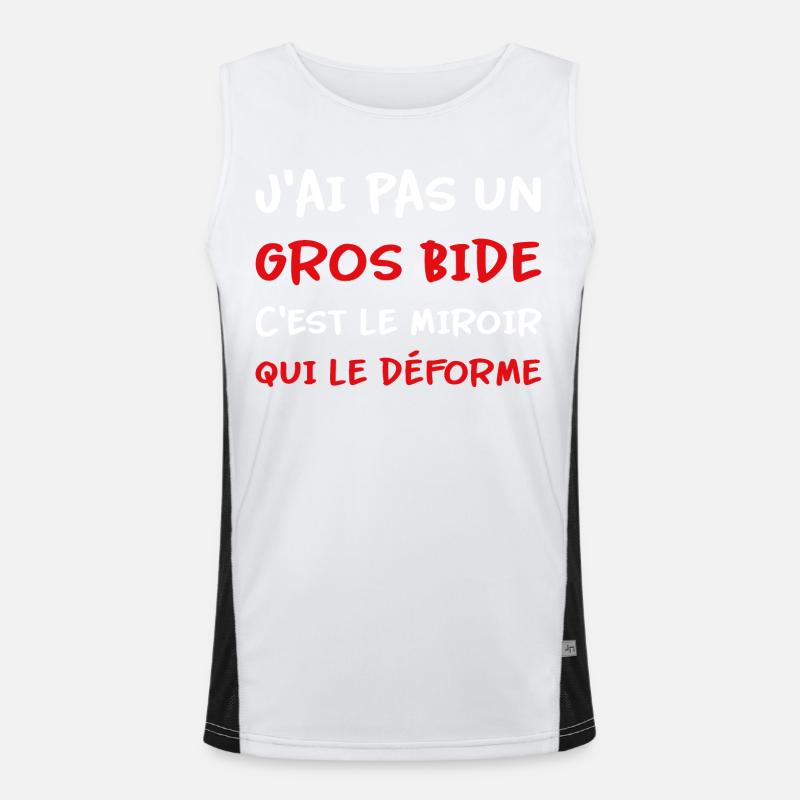 J’ai pas un gros bide c’est le miroir qui déforme Débardeur respirant contrasté Homme 