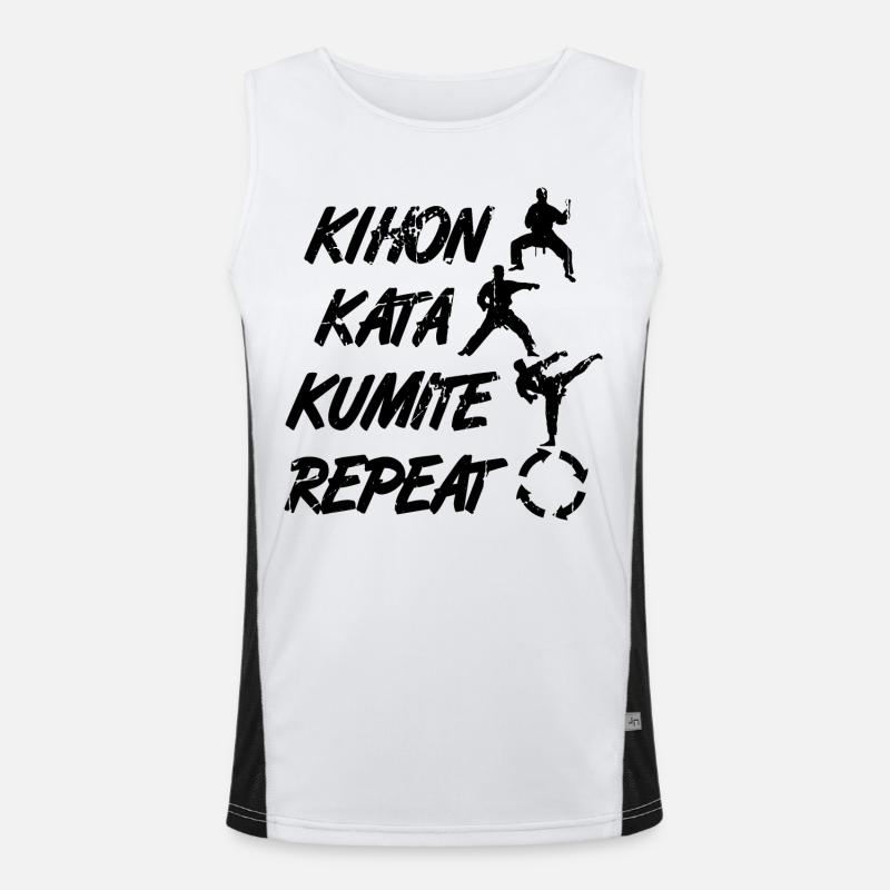Karate Säulen Funktionelles Kontrast-Tank Top für Männer 