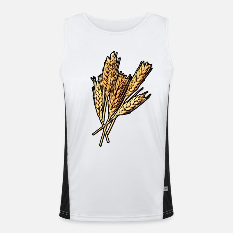 5 wheat ears Men's Functional Contrast Tank Top 