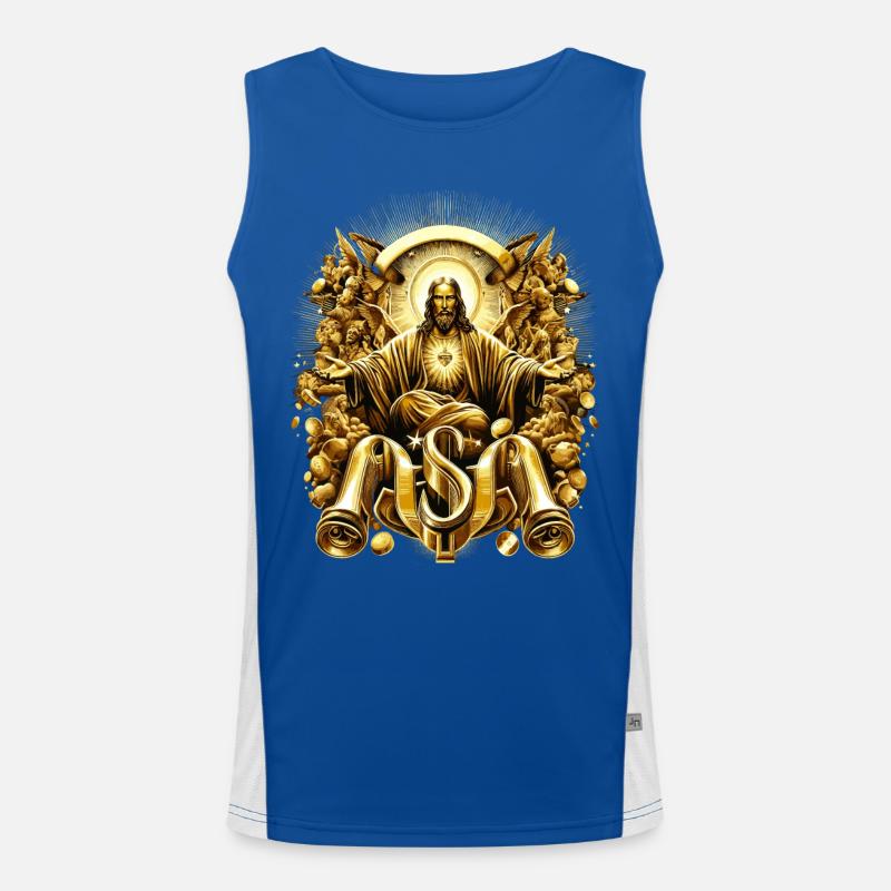 Splendeur céleste Ange Jésus d’or Débardeur respirant contrasté Homme 