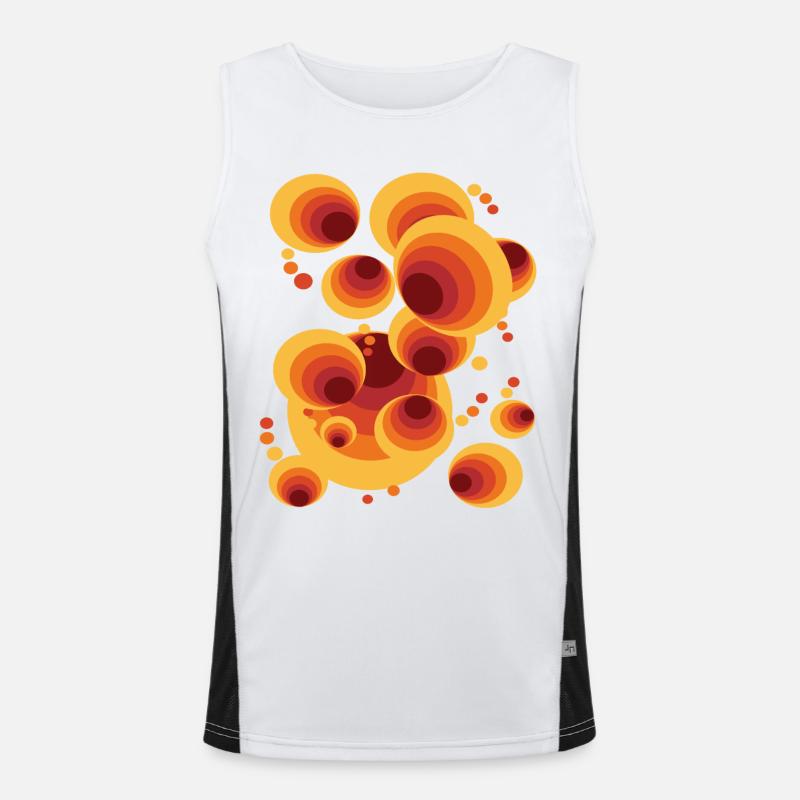 Abstract Gradient Polka Dots Men's Functional Contrast Tank Top 