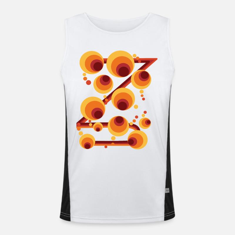 Abstract Polka Dot Circle Pattern - Men's Functional Contrast Tank Top  - white/black