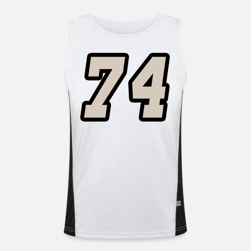 Nummer vierundsiebzig 74 Funktionelles Kontrast-Tank Top für Männer 