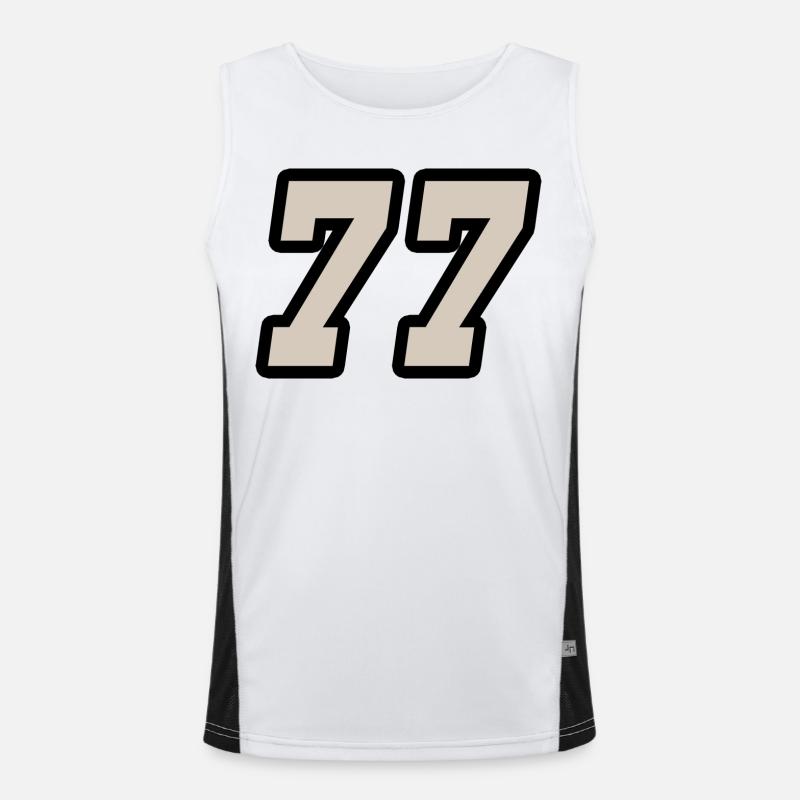 Nummer siebenundsiebzig 77 Funktionelles Kontrast-Tank Top für Männer 