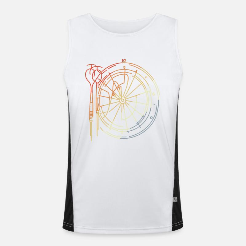 Dartboard Drawing Men's Functional Contrast Tank Top 