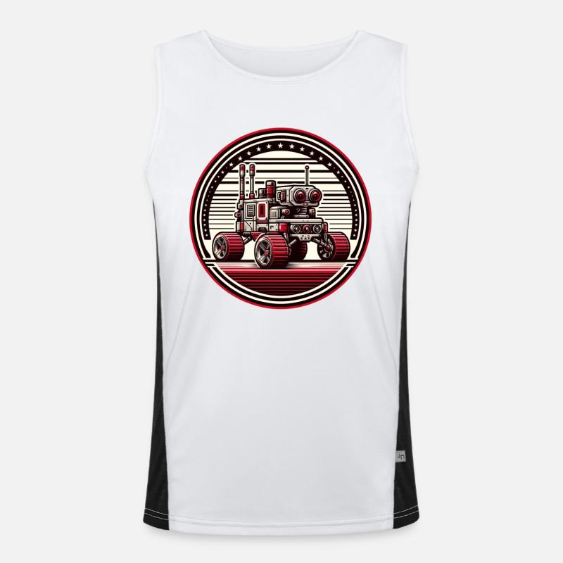 "Celestial Explorer" - Space Rover Badge Men's Functional Contrast Tank Top 