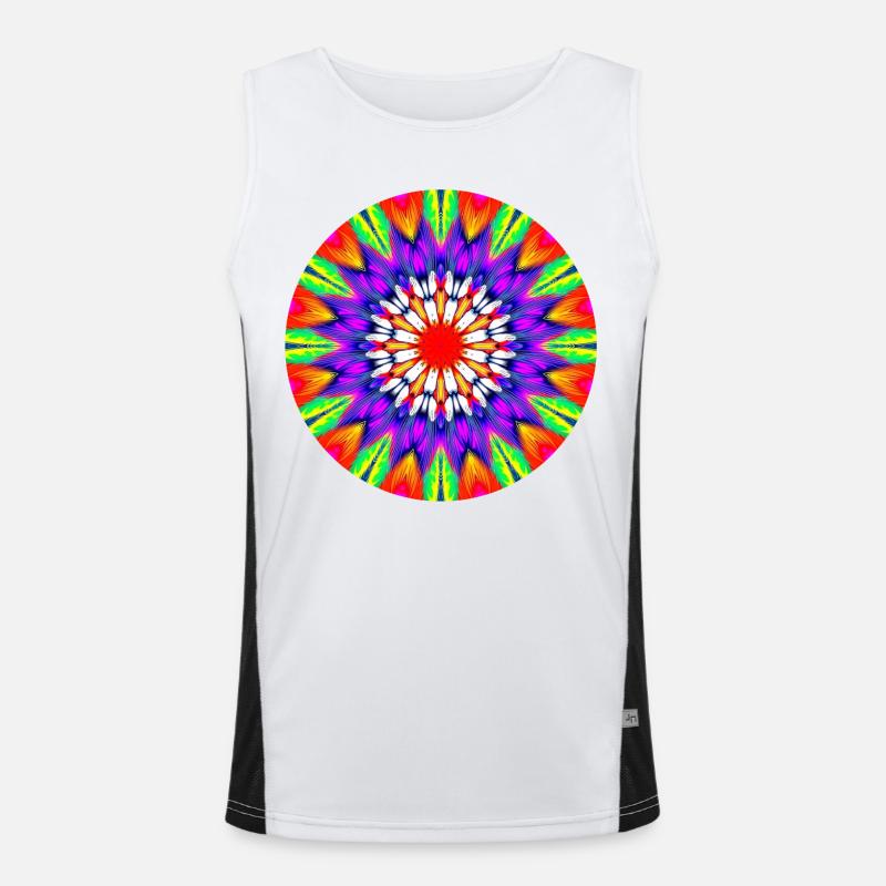 Kaléidoscope Mandala Couleur Rush Débardeur respirant contrasté Homme 