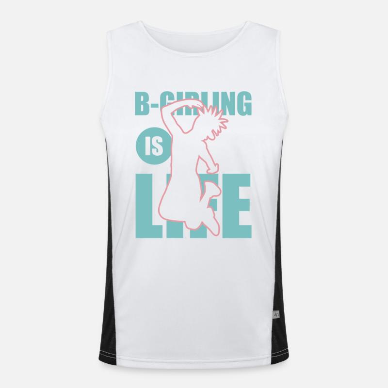 Breakdance Mädchen Funktionelles Kontrast-Tank Top für Männer 