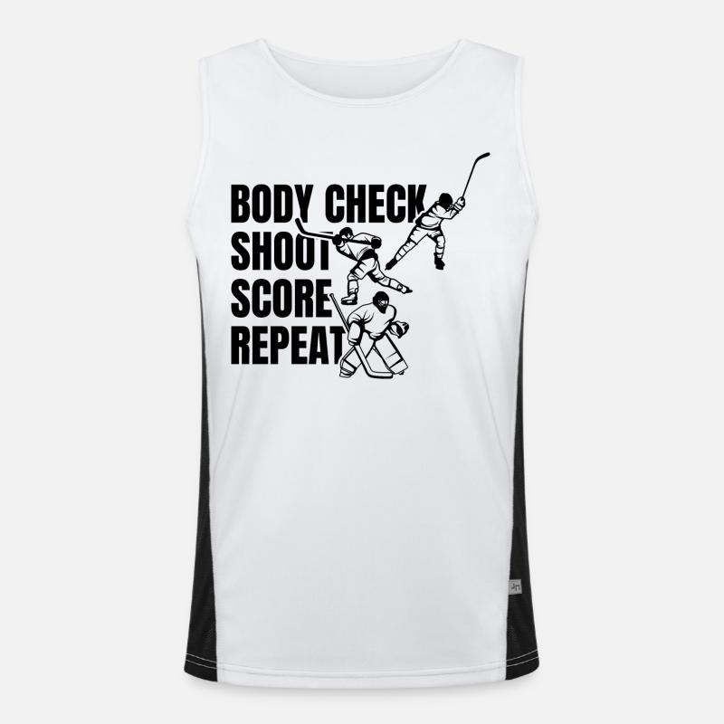 Bodycheck Shoot Points Repeat - Men's Functional Contrast Tank Top  - white/black