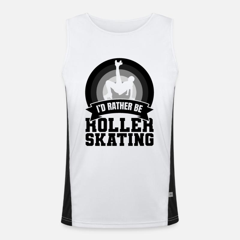 Ich liebe Rollschuhe Funktionelles Kontrast-Tank Top für Männer 