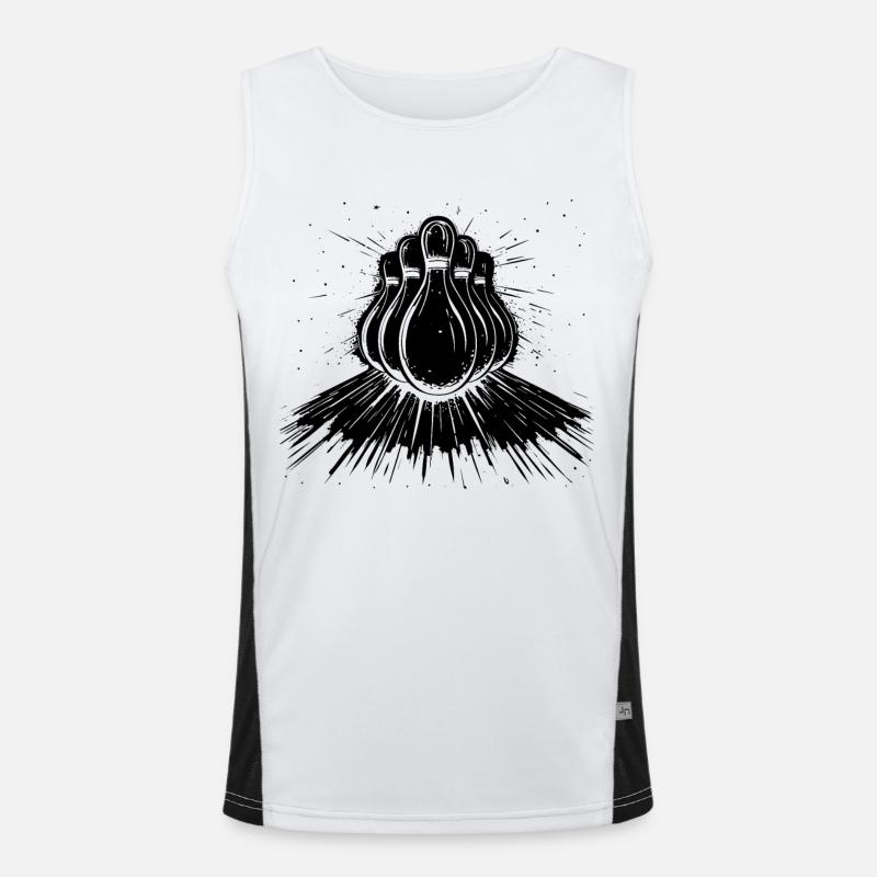 Bowling Sketch Men's Functional Contrast Tank Top 