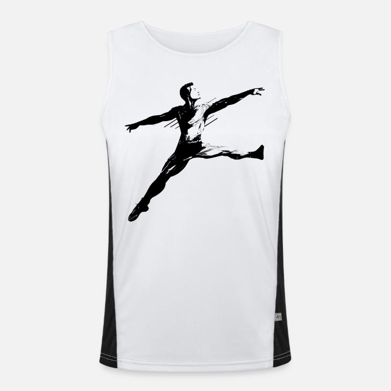 Ballet Boy Drawing Men's Functional Contrast Tank Top 