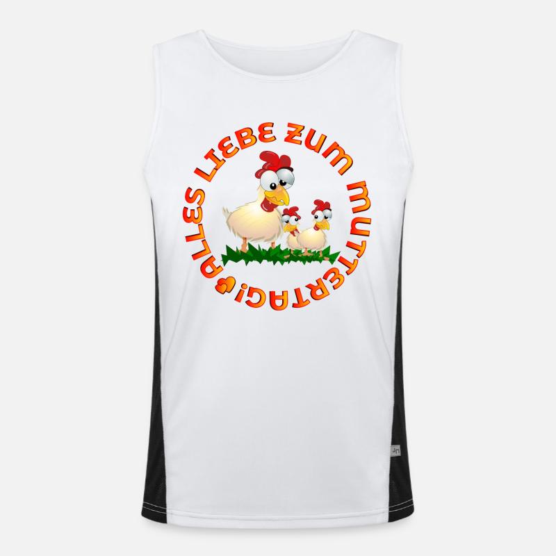 Alles Liebe zum Muttertag Hühner Funktionelles Kontrast-Tank Top für Männer 