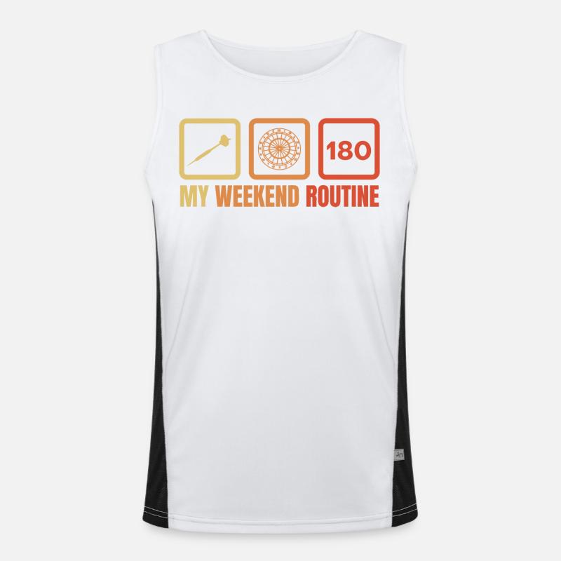 Dartspieler Wochenendroutine Funktionelles Kontrast-Tank Top für Männer 