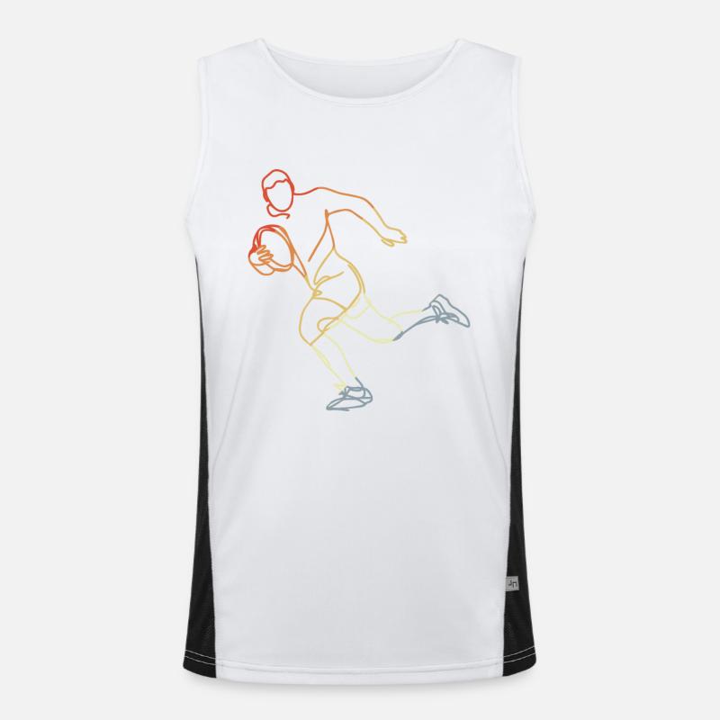 Rugby Player Sketch Men's Functional Contrast Tank Top 