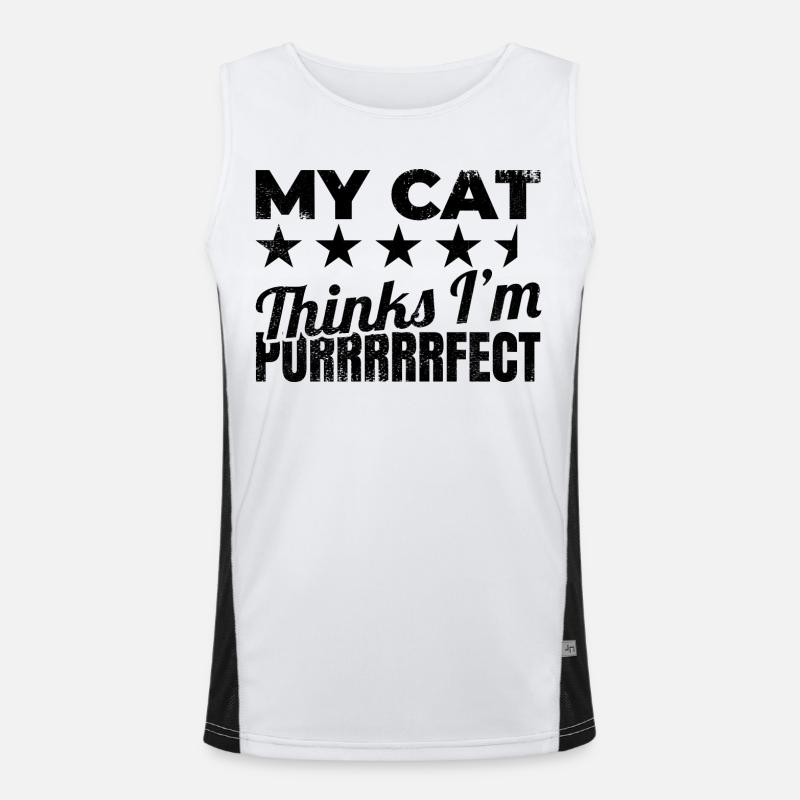 Cat Owner Joke Men's Functional Contrast Tank Top 