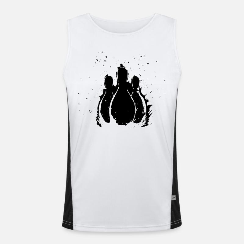 Bowling Pins Funktionelles Kontrast-Tank Top für Männer 
