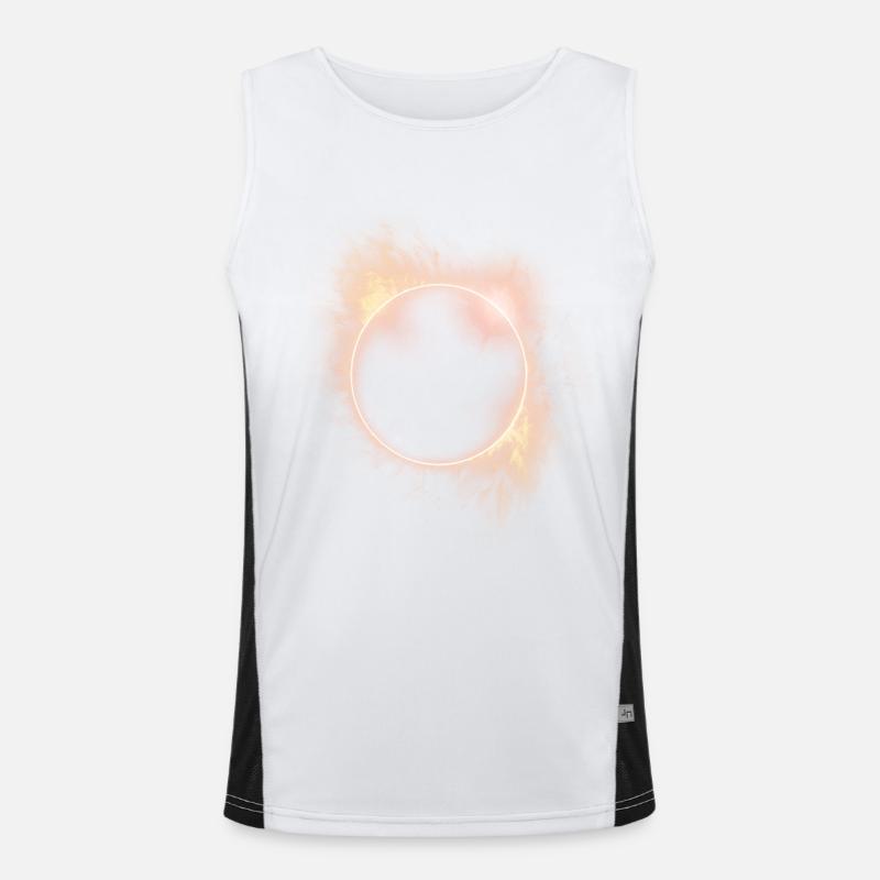 SOLAR ECLIPSE ASTRONOMY LOVERS - Men's Functional Contrast Tank Top  - white/black
