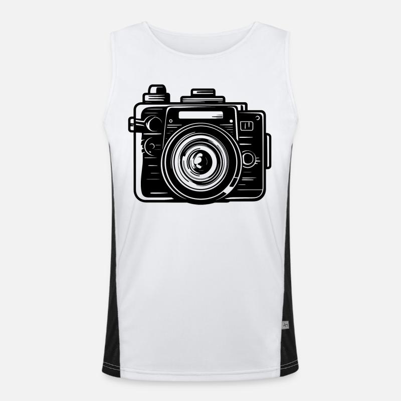 Camera Drawing Men's Functional Contrast Tank Top 
