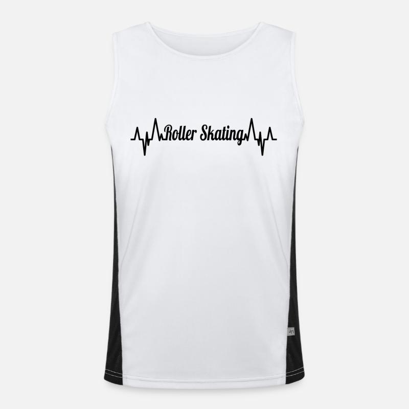 Rollschuhlaufen Herzlinie Funktionelles Kontrast-Tank Top für Männer 