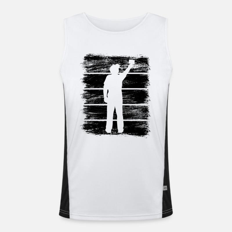 Painter - Men's Functional Contrast Tank Top  - white/black