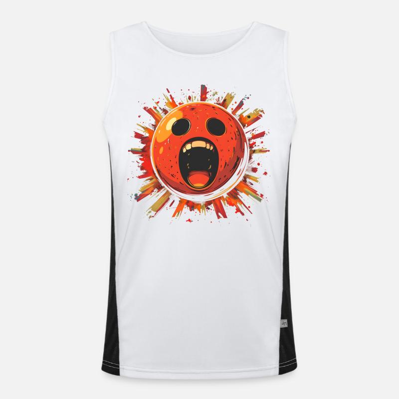 Spooky Bowling Ball Men's Functional Contrast Tank Top 