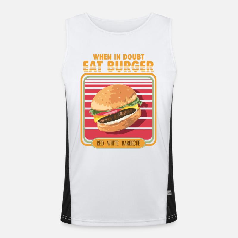 When in doubt eat burger Men's Functional Contrast Tank Top 