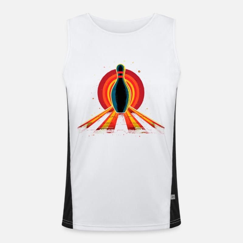 Oldschool Bowling Funktionelles Kontrast-Tank Top für Männer 