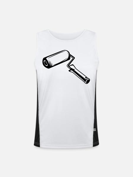 Painter's Roll Drawing - Men's Functional Contrast Tank Top  - white/black