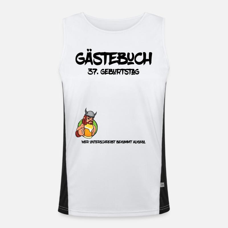 37. Geburtstag | Gästebuch Design Funktionelles Kontrast-Tank Top für Männer 