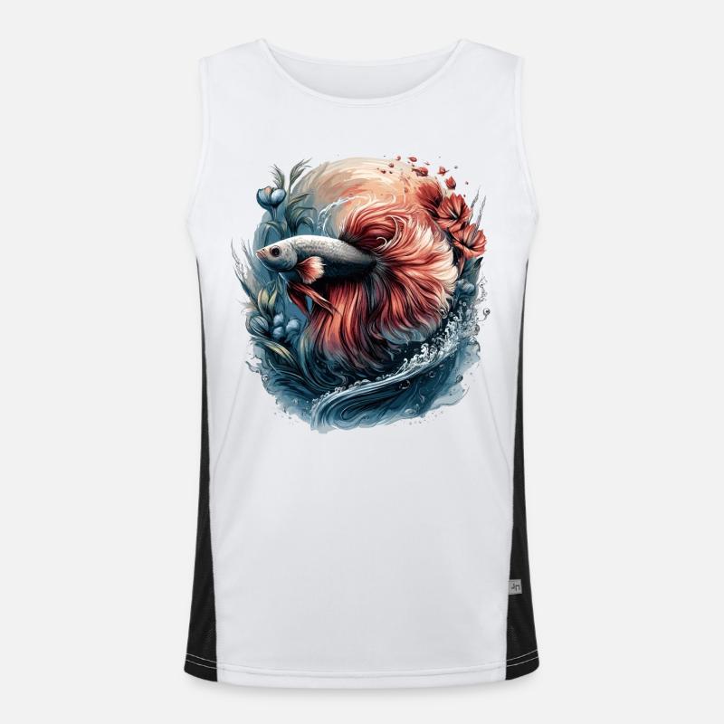 Betta Splendens, Betta Fish Aquarium, Bettafan Men's Functional Contrast Tank Top 