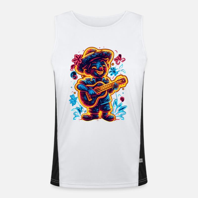 Ukulele Retrowave Men's Functional Contrast Tank Top 