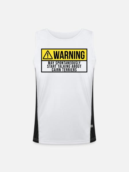 cairnterrier - Funktionel kontrast tanktop til herrer  - hvid/sort