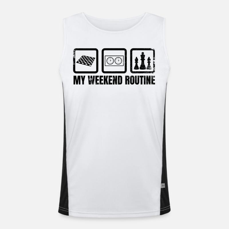 My Weekend Routine - Men's Functional Contrast Tank Top  - white/black
