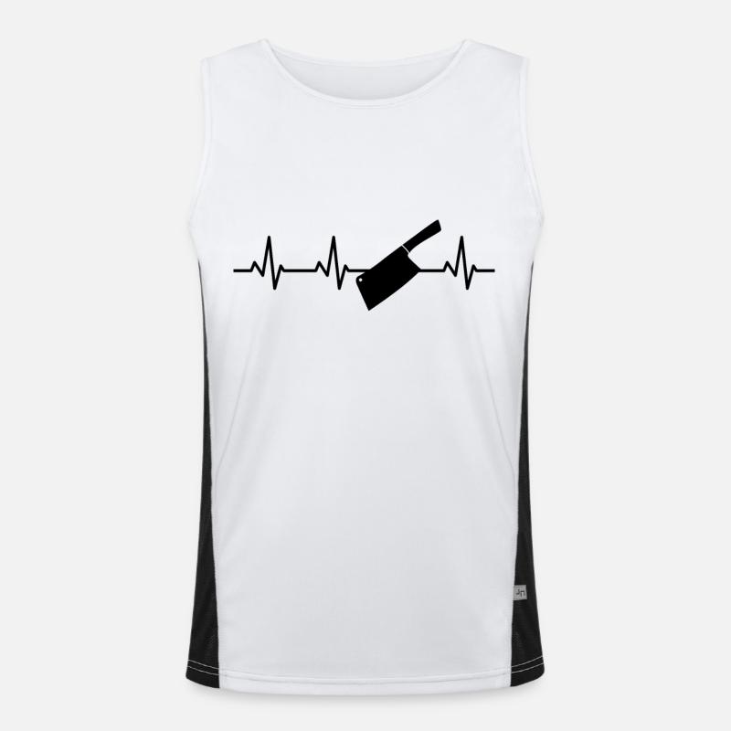Hackmesser Herzlinie Funktionelles Kontrast-Tank Top für Männer 