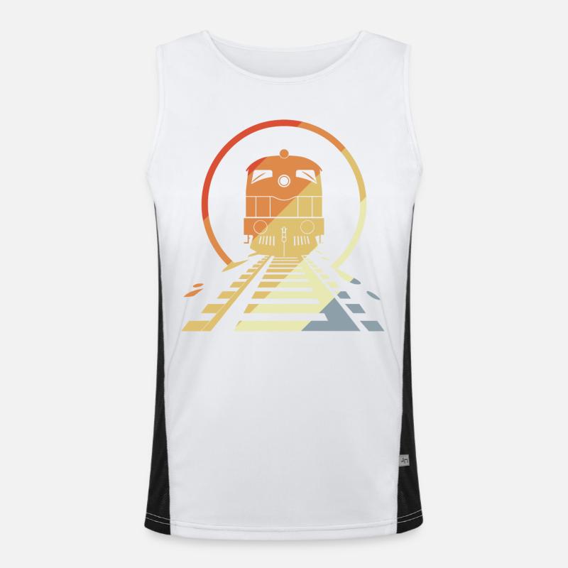 Retro Eisenbahn Funktionelles Kontrast-Tank Top für Männer 