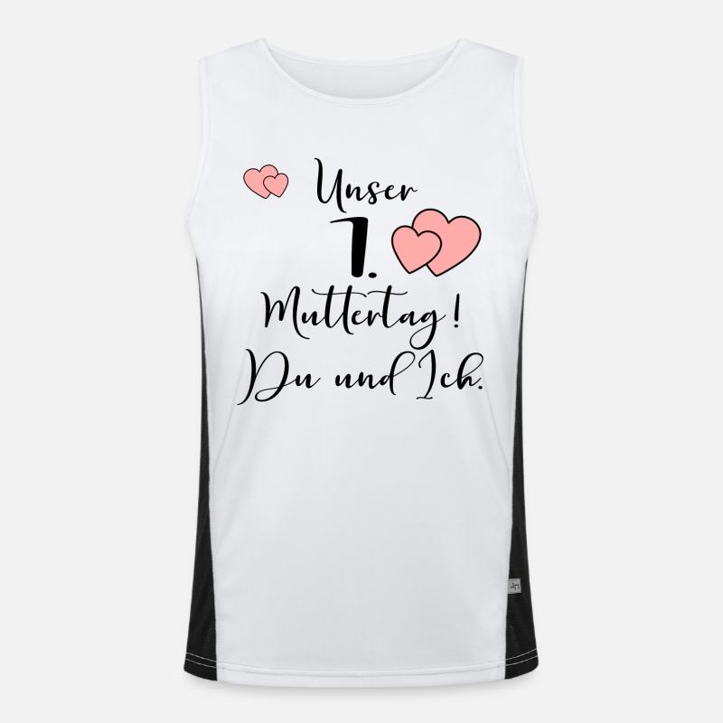 Erster Muttertag MAMA BABY Funktionelles Kontrast-Tank Top für Männer 