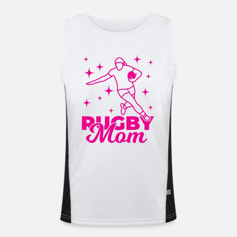 Lustige Rugby Mutter Funktionelles Kontrast-Tank Top für Männer 