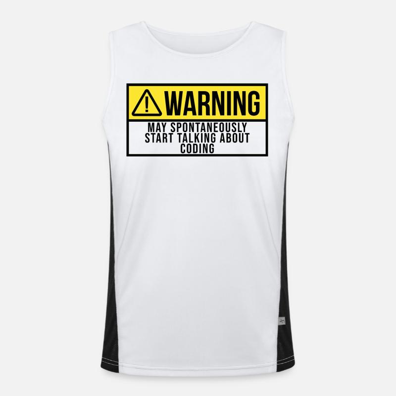 Coding - Men's Functional Contrast Tank Top  - white/black